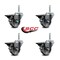 Service Caster 3 Inch Semi Steel Wheel Swivel 58 Inch Threaded Stem Caster Set with Brake SCC SCC-TS20S314-SSS-PLB-58212-4 - alternate 4